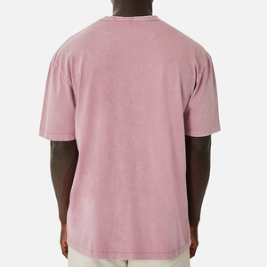 T-shirt à manches courtes à col rond lavé vintage pour hommes de qualité supérieure 100% coton t-shirt vierge avec logo personnalisé - Product Image 4