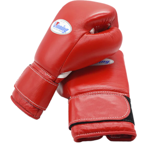 Guantes de Boxeo Profesionales de Cuero Rojo con Velcro en la Muñeca, Guantes de Entrenamiento y Sparring para Hombres y Mujeres - Product Image 2