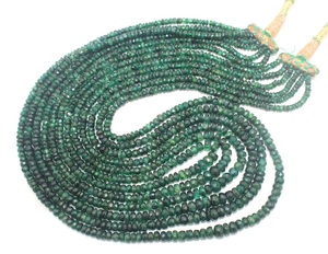 Collier de perles de mode émeraude 100% collier de perles de rondelle à facettes émeraude zambienne - Product Image 4