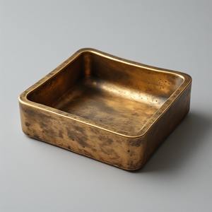 Elegant Round Aluminum <b>Cigar</b> Ashtray with Antique Finish Eco-Friendly & Durable Design for Stylish Tabletop Decoration - Product Image 1