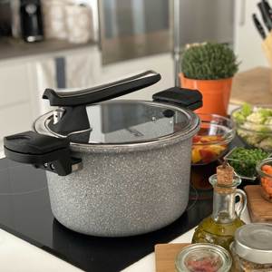 Prodotto superiore migliori pentole in alluminio antiaderente effetto granito a bassa pressione per cottura naturale e senza grassi per l'induzione - Product Image 2