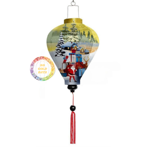 Linternas de satén vintage de Vietnam con patrones navideños, venta al por mayor para Navidad, Festival del Medio Otoño, decoraciones de Año Nuevo - Product Image 3