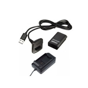 For Xbox 360 Charging Stand Battery Kit Cable New Plastic Stand Battery Cover Wired Repair Parts Included <b>Boxed</b> Charge Play - Product Image 2