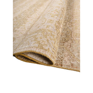Tapis en laine noués à la main Erbe Gold, motif géométrique abstrait classique, rectangulaire, pour couloir, usage domestique, faits à la main, GS-1079, Jaipur Rugs AU - Product Image 2