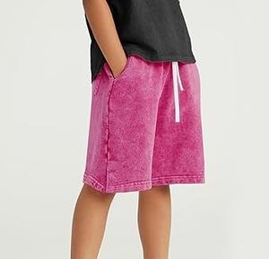 Personalizado en blanco sudor corto cordón lavado con ácido bordes crudos Vintage liso francés Terry algodón polar Jogger deportes lavado pantalones cortos para hombre - Product Image 3