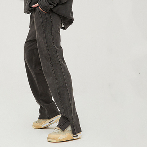 Wholesale 100% Good Quality Casual Unisex Sweatpants Custom <b>Men</b> Clothing Cotton Jogger Slit <b>Sports</b> Pants Vintage Washed <b>Trousers</b> - Product Image 1