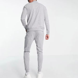 Ensemble survêtement d'hiver pour homme de qualité supérieure, polo à manches longues avec fermeture éclair, pantalon de survêtement en molleton 100% coton français, sweat-shirt à capuche, décontracté personnalisé - Product Image 5