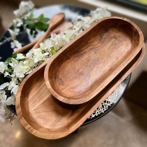 Cuenco de Madera Hecho a Mano para Decoración de Cocina Rústica, Opciones Personalizables para Exhibir Frutas, Pan y Velas - Product Image 3