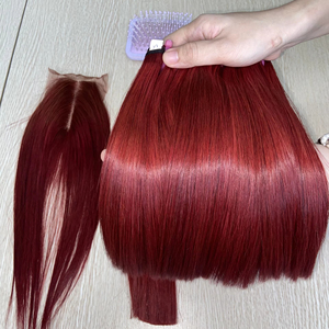 คุณภาพสูงสุดราคาถูกสุด Silky Smooth กระดูกกระจกตรงสต็อกขนาดใหญ่มีจําหน่ายวิกผมเวียดนามดิบต่อผมด้านหน้าด้านหน้า - Product Image 1