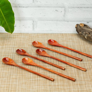 Wood Dessert Spoon 4 Pieces <b>Mirror</b> Polish Eco-Friendly Dishwasher Safe Modern Luxury Short Handle Crafts Wholesale - Product Image 3