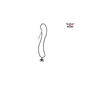 Collar de terciopelo negro con colgante de calavera y huesos - Product Image 1