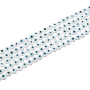 Precio al por mayor, joyería redonda de calidad colorida, ojos malvados planos, 6mm, 8mm, 10mm, bolsas a granel, precio de fábrica para fabricación de collares/pulseras - Product Image 4