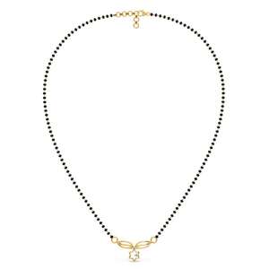 Collar con Colgante de Mangal Sutra de Doble Aro en Oro de 18K con Cadenas para Mujer, Diseño Minimalista para Uso Diario - Product Image 2