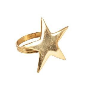 Ronds de serviette en aluminium doré élégants faits à la main en forme de feuille pour les mariages fêtes festivals ronds de serviette sains - Product Image 2