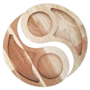 Bandeja DE SERVICIO DE MADERA producto caliente nueva llegada plato de servicio redondo junto único hecho a mano de La India - Product Image 6