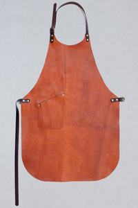 Venta al por mayor Top Mejor Precio Bajo Unisex Genuino Delantal de cuero de grano completo con logotipo personalizado impreso Venta caliente producto Delantal de cuero - Product Image 5