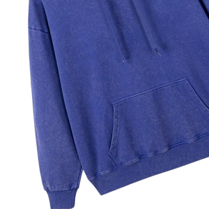 Sweat-shirt à capuche bleu royal délavé à l'acide, surdimensionné, vintage, délavé, en molleton doux, streetwear, vêtements d'hiver pour hommes et femmes - Product Image 6