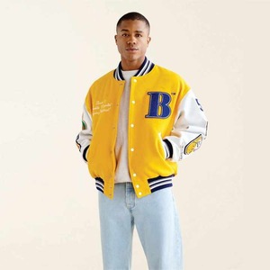 Blousons universitaires d'hiver personnalisés, style High Street, à capuche, grande taille XL, avec broderies et patchs en chenille, col montant - Product Image 1