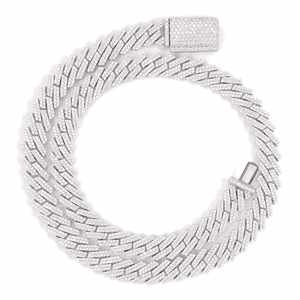 Cadena Cubana de Oro Sólido de 14K de 10MM con Diamantes, Collares de Diamantes Premium - Product Image 4