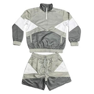 Estilo de tendencia, precio al por mayor, conjunto corto cortavientos personalizado para hombre, ajuste relajado, conjunto corto de nailon transpirable de poliéster 100% para hombre - Product Image 2