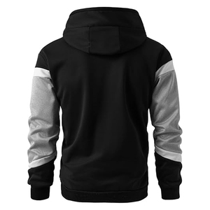 Sweat-shirt à capuche décontracté pour homme à manches longues en polaire douce avec broderie et cordons de serrage, design hivernal simple, polyester/coton - Product Image 2