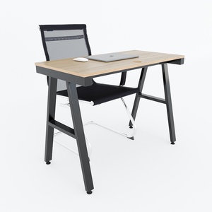Bureau minimaliste Aconcept HBAC031 en contreplaqué 100x50cm avec revêtement mélaminé et pieds en fer - Product Image 3