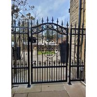 Porte d'entrée de villa Prima Luxury en fer forgé orné avec cadre en acier massif et conception sécurisée