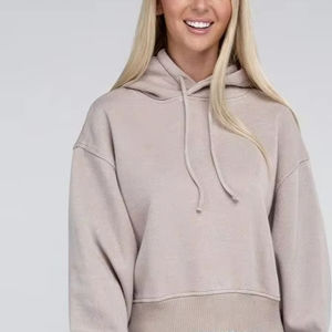 Custom French Terry Oversize Hoodie <b>Thick</b> <b>Fleece</b> Drop Shoulder Plain Custom Heavyweight Hoodies Pullover Men Acid Wash Hoodies - Product Image 1