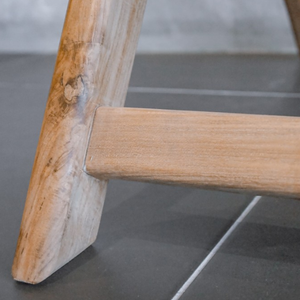 Chaise longue en bois de teck en cuir tissé de haute qualité - Product Image 3