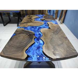 Mesa de Comedor de Resina con Borde Natural Fabricada en India para Espacios Interiores Creativos, Disponible con Calidad y Precio de Exportación - Product Image 3