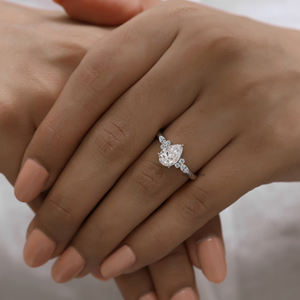 Anillo de Compromiso de Oro Rosa de 18 Quilates con Diamante en Forma de Pera de 2 Quilates, Certificado por GRA, Regalo de San Valentín para Mujer - Product Image 6