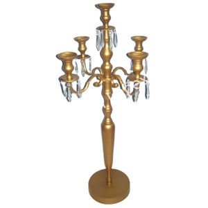 Gold Coated Wedding Candle Holder Hot Selling <b>Table</b> Decorative Lighting Elegant Crystal Candle Holder and Candelabra Hot Sale - Product Image 1