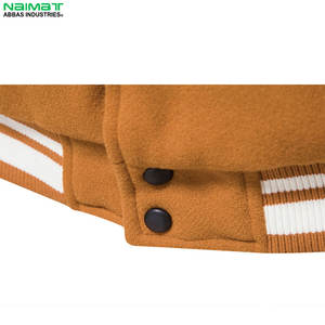 Nouveau style tendance, logo personnalisé, veste en cuir surdimensionnée respirante d'hiver à capuche, 100% laine, veste varsity pour homme, légère, 2024 - Product Image 2