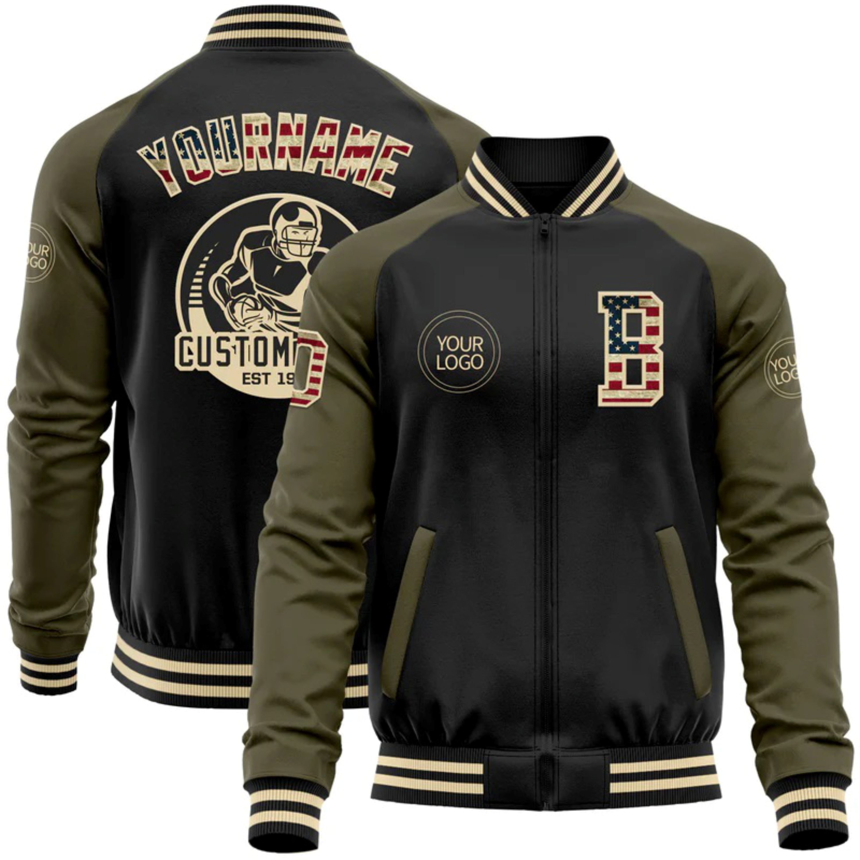 Elegante ropa de abrigo para hombre: Encuentre chaqueta bandera - Main Image
