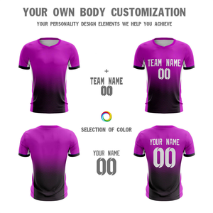 Camiseta de fútbol barata de secado rápido personalizada al por mayor, camiseta de fútbol morada y blanca, ropa de fútbol - Product Image 4