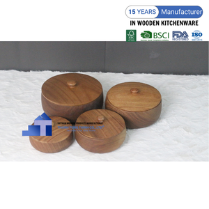 ชามไม้อาซาเซียแบบยั่งยืนชามสลัดสำหรับเสิร์ฟจากผู้ผลิตเวียดนาม - Product Image 6