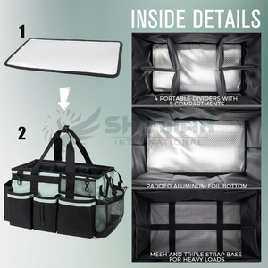 Sac organisateur de toilettage pour usage équestre avec sangle réglable et compartiments idéal pour les fournitures de pointe et les essentiels de la grange - Product Image 4