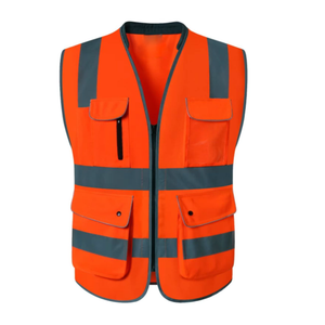 Chaleco DE SEGURIDAD reflectante de alta visibilidad con logotipo de cremallera Ropa DE TRABAJO personalizada Chaleco DE SEGURIDAD reflectante para hombres - Product Image 6
