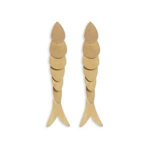 Orecchini YXQ E367 in acciaio inossidabile spazzolato dorato con linee pulite e design minimalista - Product Image 1