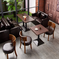 Chaises de salle à manger en bois massif, mobilier de restaurant moderne, siège en cuir noir, chaise à pieds en bois pour cuisine, café, hôtel