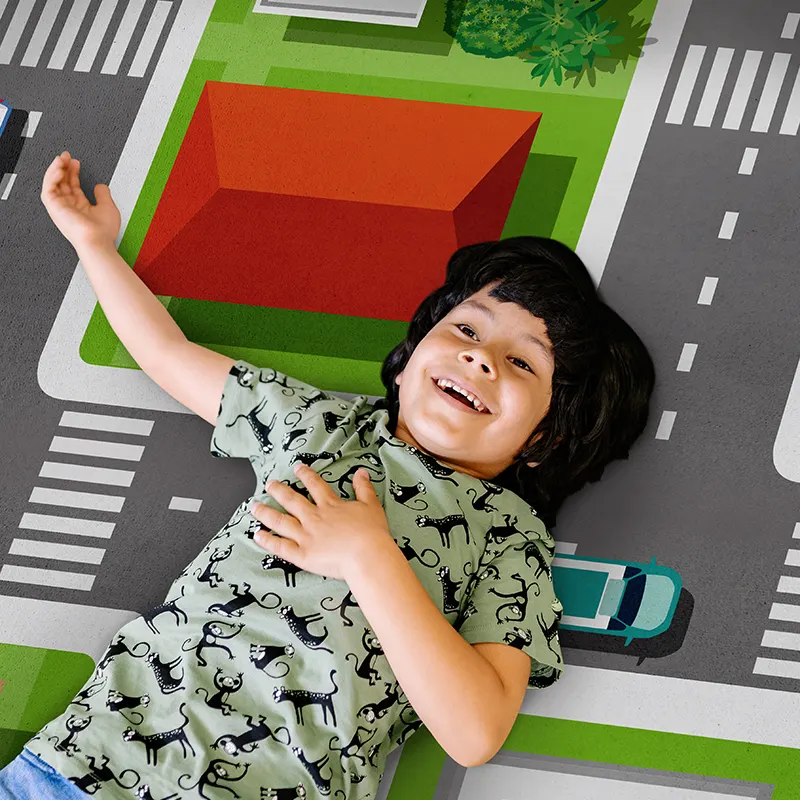 Kinderen Tapijt Playmat Nylon Bedrukt Tapijt Kinderen Spelen Mat Educatief Weg Auto Verkeer Tapijt