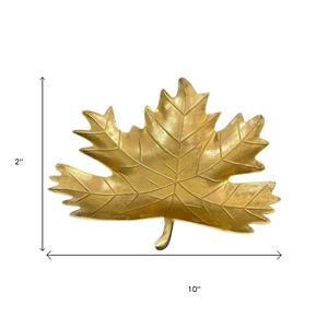 Plateau en forme de feuille en aluminium Plat de service décoratif en métal pour la maison Vaisselle de table et centre de table Cadeaux de pendaison de crémaillère - Product Image 2