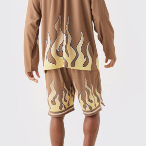 Short de basket-ball personnalisé de haute qualité pour hommes Double maille Design motif imprimé décoré Laker respirant été Gym Sports - Product Image 4