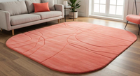 Tapis d'intérieur moderne en laine, tapis de salon contemporain doux et touffeté, motif abstrait texturé de luxe, rembourrage