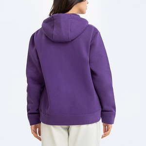 เสื้อฮู้ดมีซิปแขนยาวสำหรับผู้หญิงเสื้อฮู้ดซิปสีตัดกันทรงหลวมลำลองสำหรับฤดูหนาว - Product Image 5