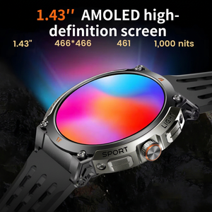 Montre connectée GPS AK17G avec écran AMOLED de 1,43 pouce, étanche, boussole pour le sport en plein air, pour hommes et femmes - Product Image 4