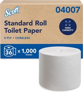 Papel Higiénico Scott Essential sin Núcleo, 1000 Hojas, 2 Capas, 36 Rollos/Caja (04007) - Product Image 6