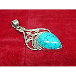 Colgante turquesa de Plata de Ley 925 hecho a mano con cabujón, regalo de joyería fina para mujeres y niñas - Product Image 2