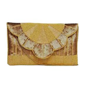 Embrague hecho a mano para mujer, bordado de cuentas de semillas, fiesta y noche, nuevo diseño - Product Image 3