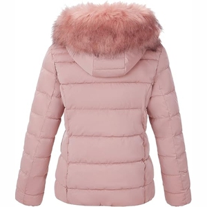 Veste matelassée d'hiver personnalisée pour femmes Manteaux matelassés chauds coupe-vent avec capuche Veste matelassée en toile tissu tissée avec logo et décoration - Product Image 4